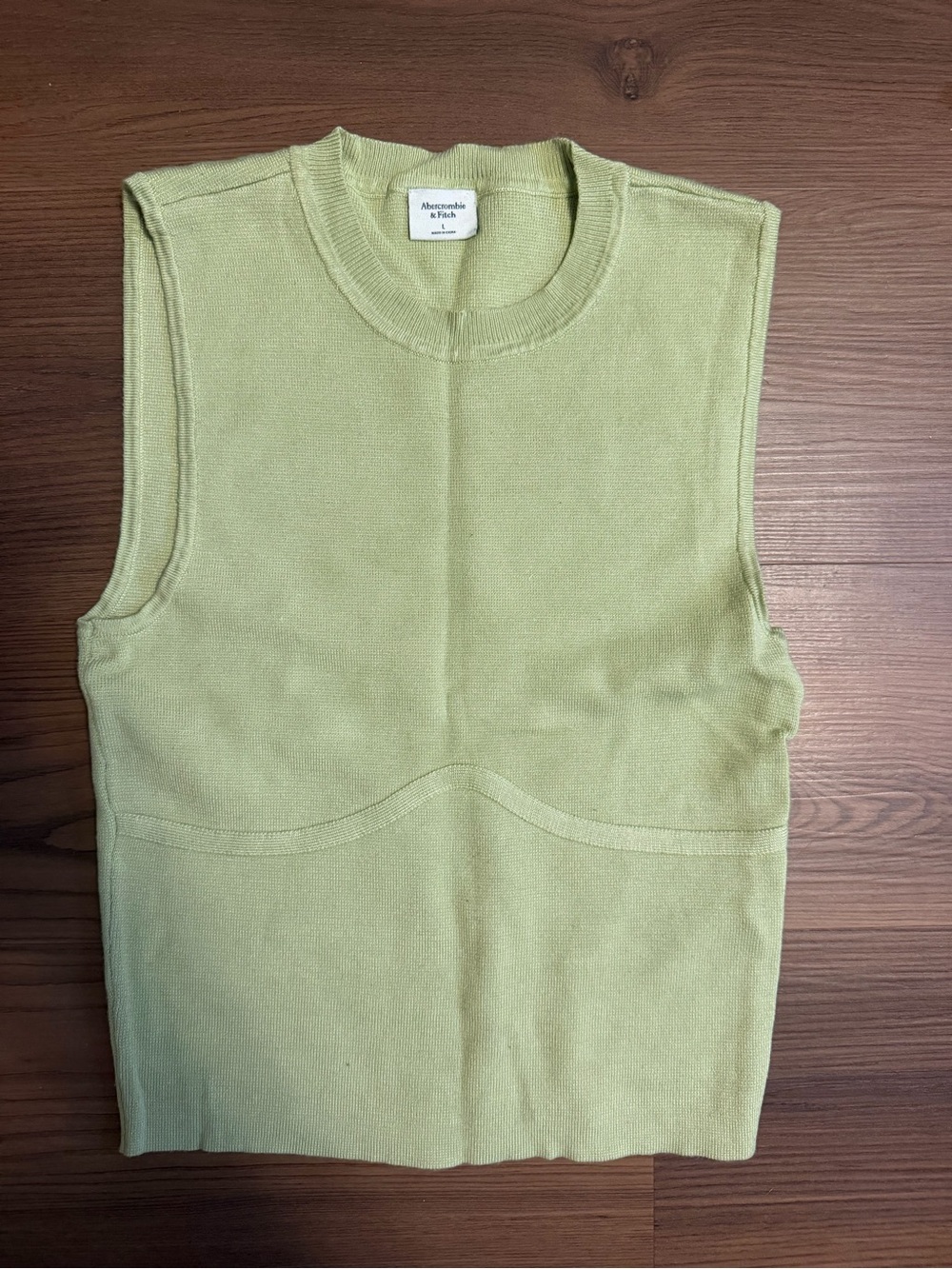 Abercrombie & Fitch Sleeveless Knit Tank in Pale Green